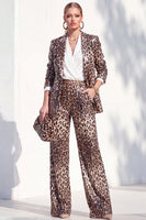 Load image into Gallery viewer, Sparkly Grey Leopard Print Peak Lapel 2 Piece Prom Suits