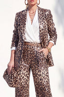 Load image into Gallery viewer, Sparkly Grey Leopard Print Peak Lapel 2 Piece Prom Suits