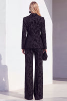 Load image into Gallery viewer, Floral Grey Notchd Lapel 2 Piece Long Sleeves Prom Suits