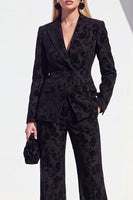 Load image into Gallery viewer, Floral Grey Notchd Lapel 2 Piece Long Sleeves Prom Suits