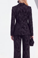 Load image into Gallery viewer, Floral Grey Notchd Lapel 2 Piece Long Sleeves Prom Suits