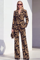 Load image into Gallery viewer, Floral Grey Notchd Lapel 2 Piece Long Sleeves Prom Suits