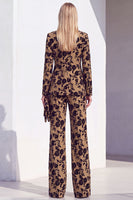 Load image into Gallery viewer, Floral Grey Notchd Lapel 2 Piece Long Sleeves Prom Suits