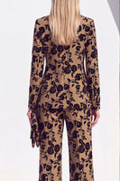 Load image into Gallery viewer, Floral Grey Notchd Lapel 2 Piece Long Sleeves Prom Suits
