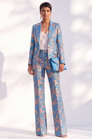 Load image into Gallery viewer, Floral Peak Lapel Green Slim Fit 2 Piece Prom Suits