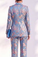 Load image into Gallery viewer, Floral Peak Lapel Green Slim Fit 2 Piece Prom Suits
