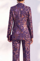 Load image into Gallery viewer, Floral Peak Lapel Green Slim Fit 2 Piece Prom Suits