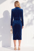 Load image into Gallery viewer, Velvet Burgundy Notched Lapel 2 Piece Business Dress with Jacket
