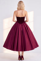 Load image into Gallery viewer, Dark Green Velvet Sweetheart A Line Midi Formal Dress