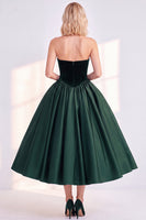 Load image into Gallery viewer, Dark Green Velvet Sweetheart A Line Midi Formal Dress