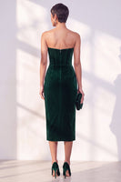 Load image into Gallery viewer, Burgundy Bodycon Sweetheart Velvet Corset Midi Work Dress