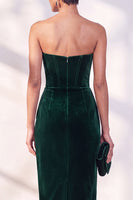 Load image into Gallery viewer, Burgundy Bodycon Sweetheart Velvet Corset Midi Work Dress