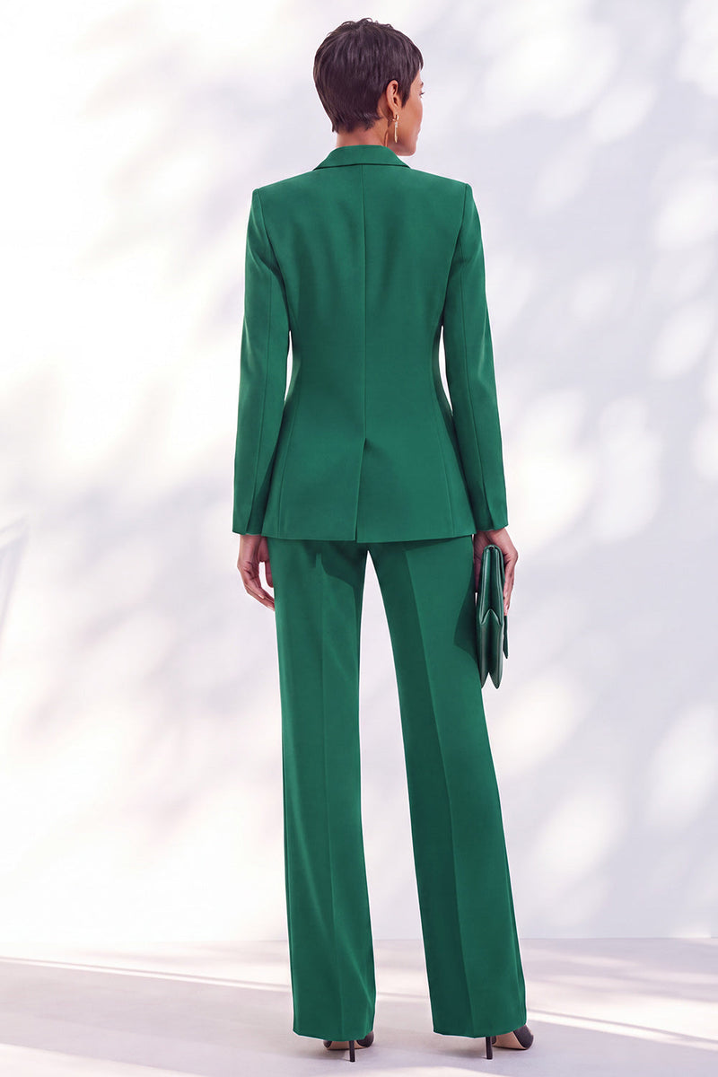 Load image into Gallery viewer, Fresh Emerald Double Breasted Peak Lapel Slim Fit 2 Piece Business Suits