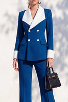 Load image into Gallery viewer, Khaki Shawl Lapel Double Breasted Wide Leg 2 Piece Business Suits