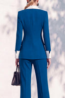 Load image into Gallery viewer, Khaki Shawl Lapel Double Breasted Wide Leg 2 Piece Business Suits