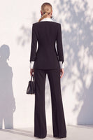 Load image into Gallery viewer, Khaki Shawl Lapel Double Breasted Wide Leg 2 Piece Business Suits