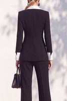 Load image into Gallery viewer, Khaki Shawl Lapel Double Breasted Wide Leg 2 Piece Business Suits