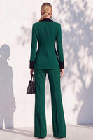 Load image into Gallery viewer, Khaki Shawl Lapel Double Breasted Wide Leg 2 Piece Business Suits