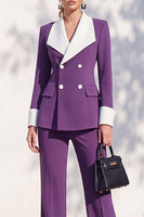Load image into Gallery viewer, Khaki Shawl Lapel Double Breasted Wide Leg 2 Piece Business Suits