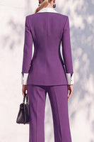 Load image into Gallery viewer, Khaki Shawl Lapel Double Breasted Wide Leg 2 Piece Business Suits