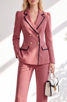 Load image into Gallery viewer, Light Pink Notched Lapel Double Breasted 2 Piece Business Suits