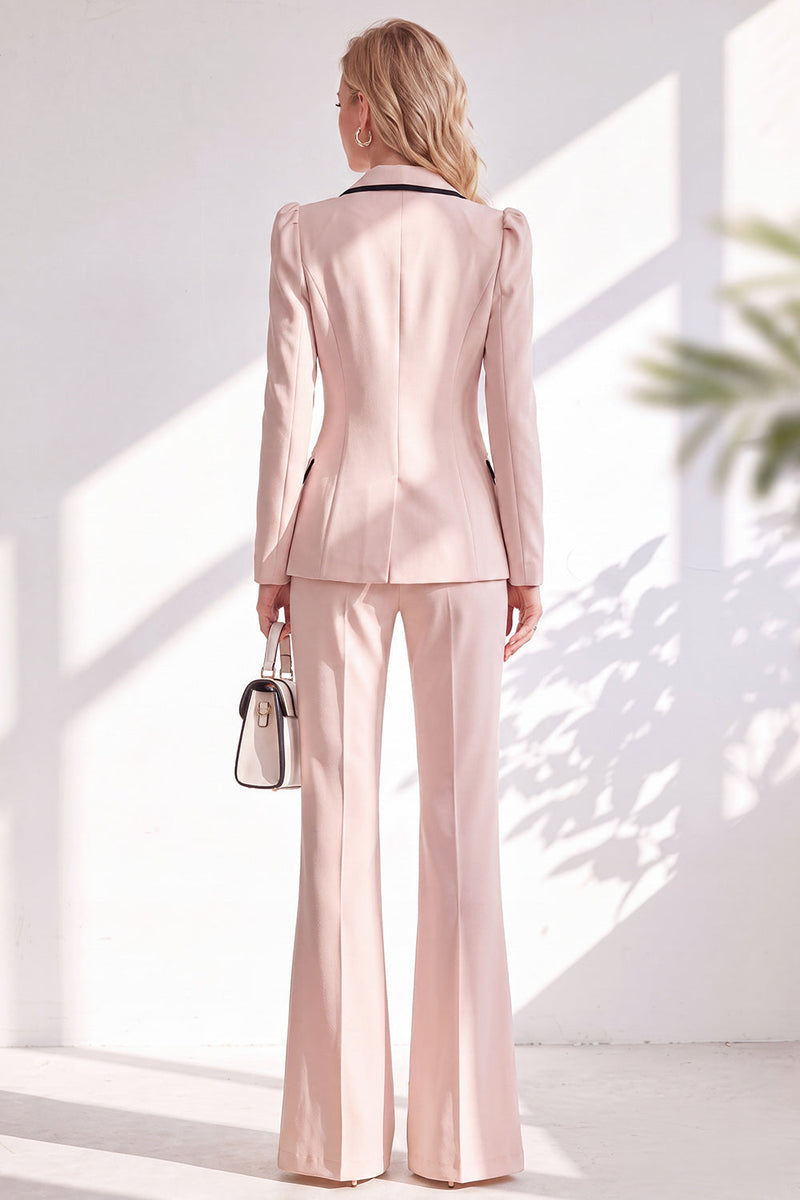 Load image into Gallery viewer, Light Pink Notched Lapel Double Breasted 2 Piece Business Suits