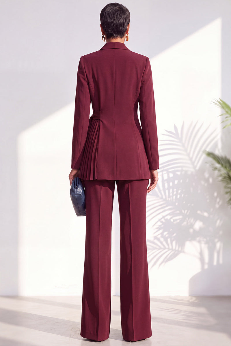 Load image into Gallery viewer, Shawl Lapel Dark Grey 2 Piece Pleated Business Suits with Sash