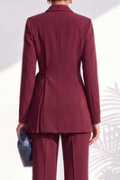 Load image into Gallery viewer, Shawl Lapel Dark Grey 2 Piece Pleated Business Suits with Sash