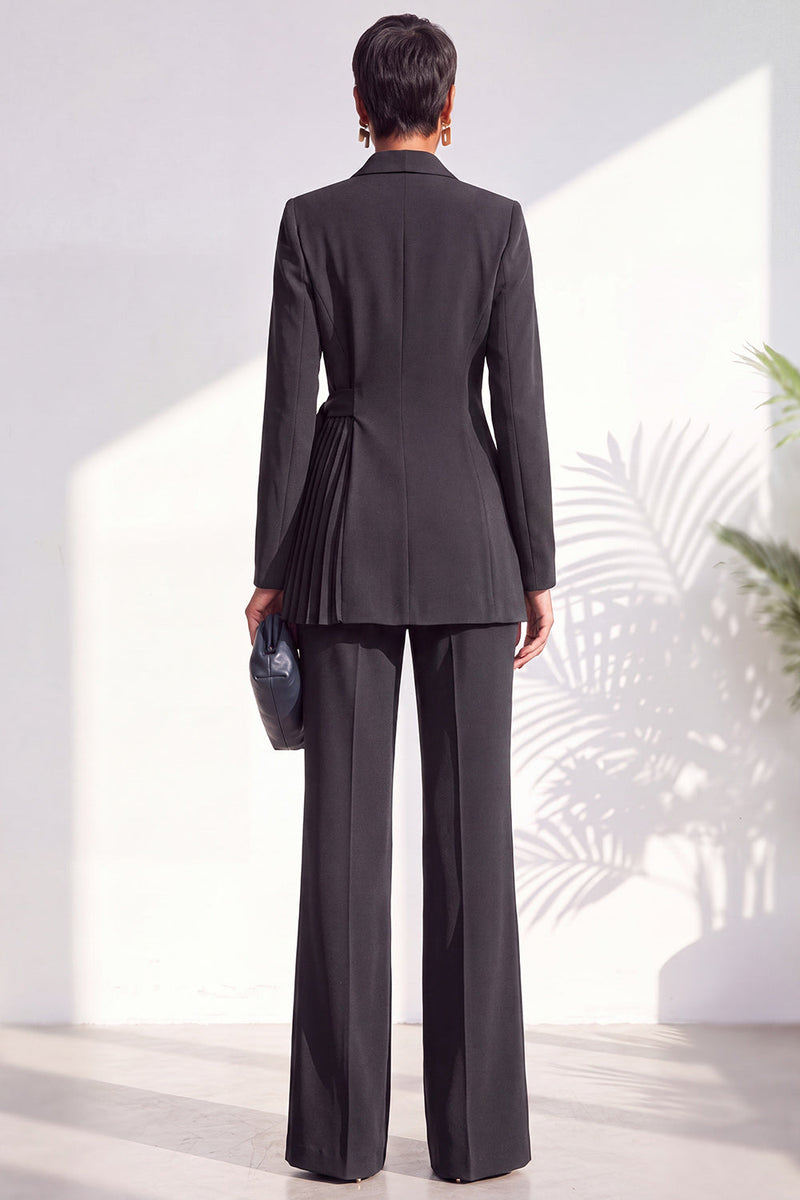 Load image into Gallery viewer, Shawl Lapel Dark Grey 2 Piece Pleated Business Suits with Sash