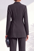 Load image into Gallery viewer, Shawl Lapel Dark Grey 2 Piece Pleated Business Suits with Sash