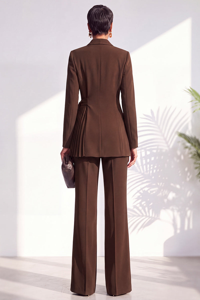 Load image into Gallery viewer, Shawl Lapel Dark Grey 2 Piece Pleated Business Suits with Sash
