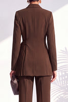 Load image into Gallery viewer, Shawl Lapel Dark Grey 2 Piece Pleated Business Suits with Sash