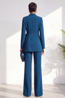 Load image into Gallery viewer, Shawl Lapel Dark Grey 2 Piece Pleated Business Suits with Sash