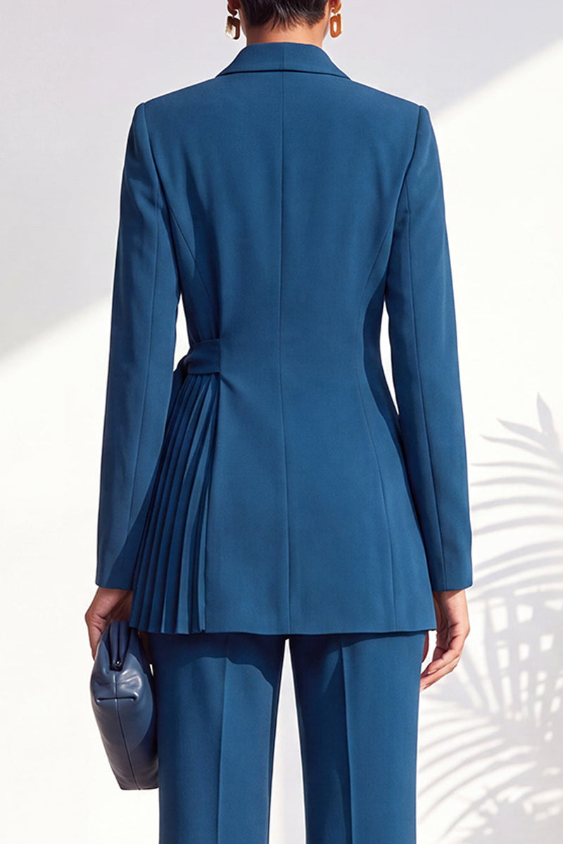 Load image into Gallery viewer, Shawl Lapel Dark Grey 2 Piece Pleated Business Suits with Sash