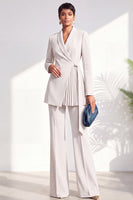 Load image into Gallery viewer, Shawl Lapel Dark Grey 2 Piece Pleated Business Suits with Sash