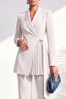 Load image into Gallery viewer, Shawl Lapel Dark Grey 2 Piece Pleated Business Suits with Sash