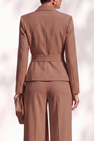 Load image into Gallery viewer, Burgundy Shawl Lapel 2 Piece Long Sleeves Business Suits with Sash
