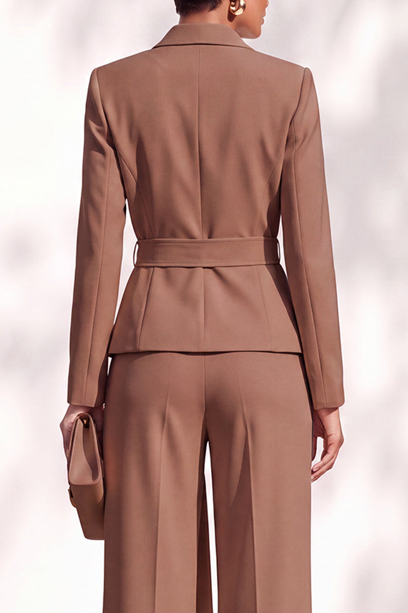 Load image into Gallery viewer, Burgundy Shawl Lapel 2 Piece Long Sleeves Business Suits with Sash