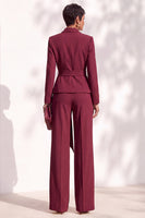 Load image into Gallery viewer, Burgundy Shawl Lapel 2 Piece Long Sleeves Business Suits with Sash
