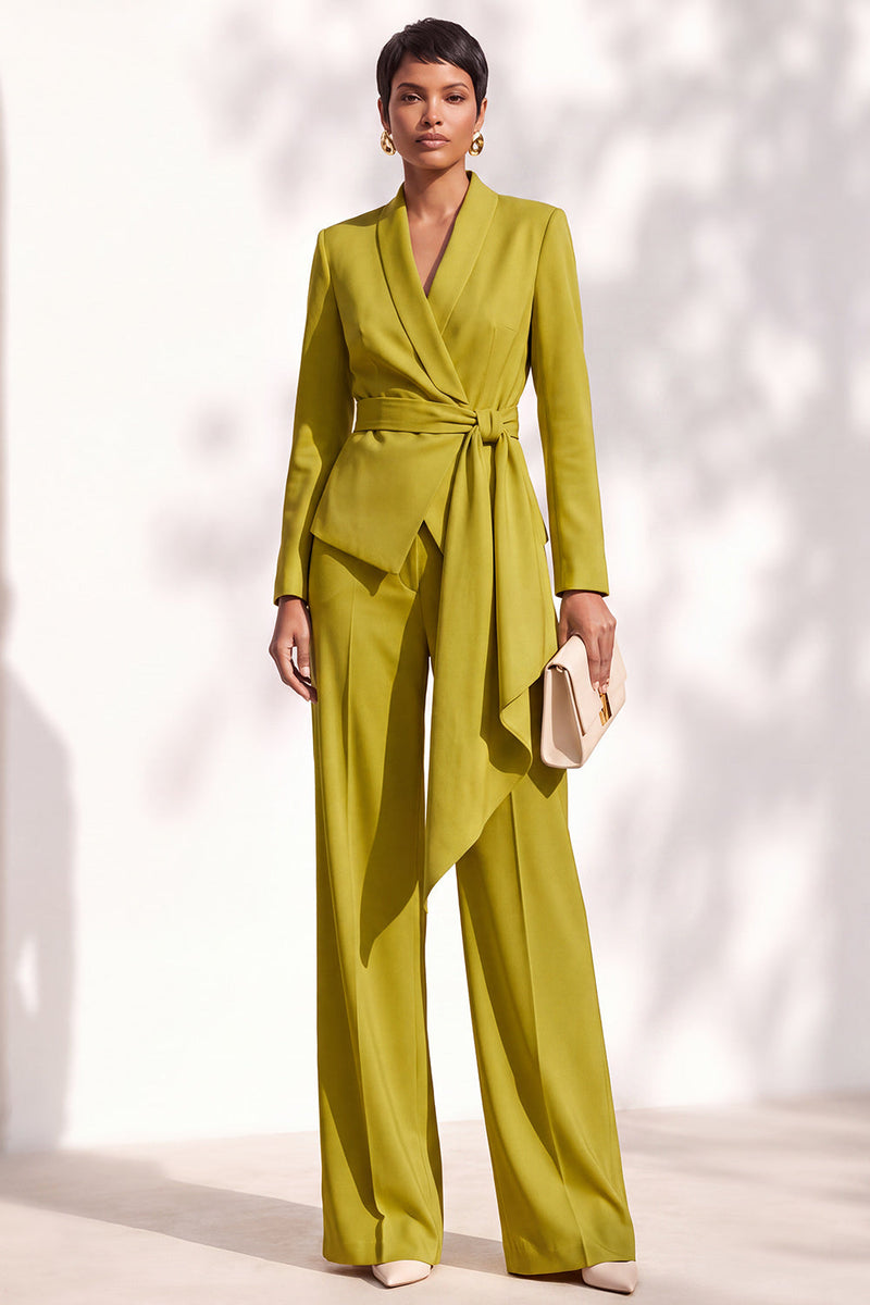 Load image into Gallery viewer, Burgundy Shawl Lapel 2 Piece Long Sleeves Business Suits with Sash