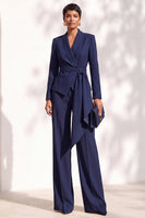 Load image into Gallery viewer, Burgundy Shawl Lapel 2 Piece Long Sleeves Business Suits with Sash