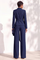 Load image into Gallery viewer, Burgundy Shawl Lapel 2 Piece Long Sleeves Business Suits with Sash