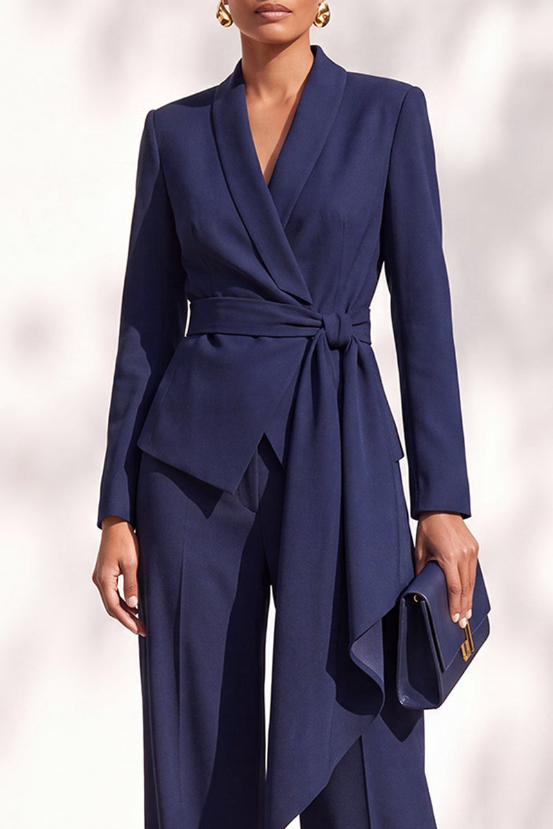 Load image into Gallery viewer, Burgundy Shawl Lapel 2 Piece Long Sleeves Business Suits with Sash