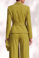 Load image into Gallery viewer, Burgundy Shawl Lapel 2 Piece Long Sleeves Business Suits with Sash