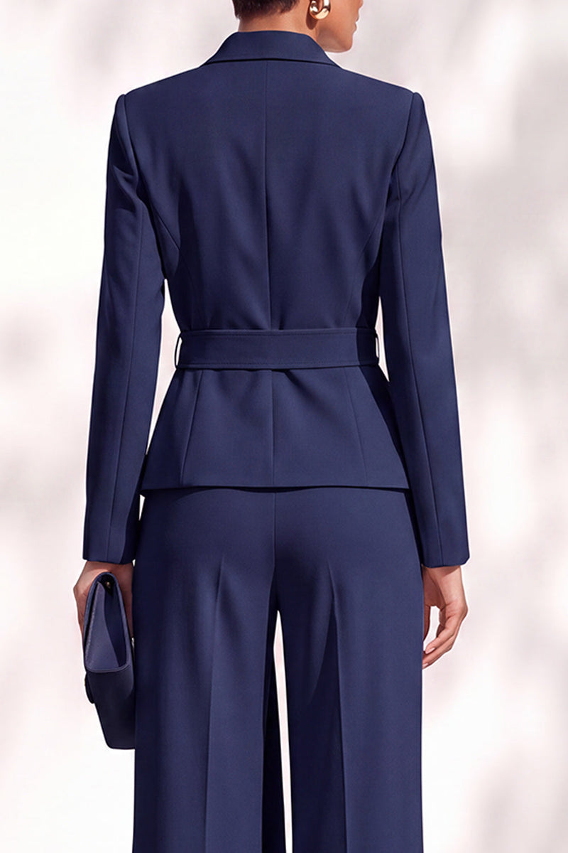 Load image into Gallery viewer, Burgundy Shawl Lapel 2 Piece Long Sleeves Business Suits with Sash
