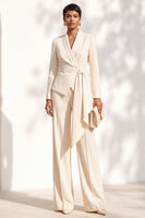 Load image into Gallery viewer, Burgundy Shawl Lapel 2 Piece Long Sleeves Business Suits with Sash