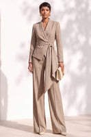 Load image into Gallery viewer, Burgundy Shawl Lapel 2 Piece Long Sleeves Business Suits with Sash