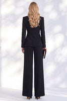 Load image into Gallery viewer, Blue Shawl Lapel 2 Piece Ruched Beaded Business Suits