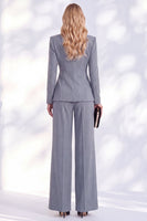 Load image into Gallery viewer, Blue Shawl Lapel 2 Piece Ruched Beaded Business Suits