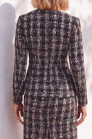 Load image into Gallery viewer, Blue Tweed One Button 2 Piece Round Neck Mini Business Suits